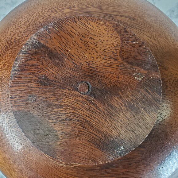 Turned 11" x 4 3/4" Wooden Serving Bowl - Rustic Home Decor - Picture 7 of 9